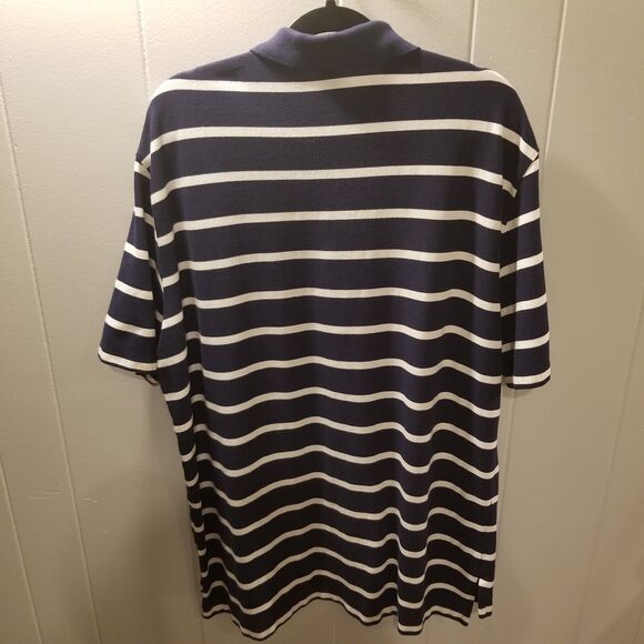Polo Ralph Lauren Mens Blue/White Striped Polo Shirt Size XXL - Picture 8 of 8